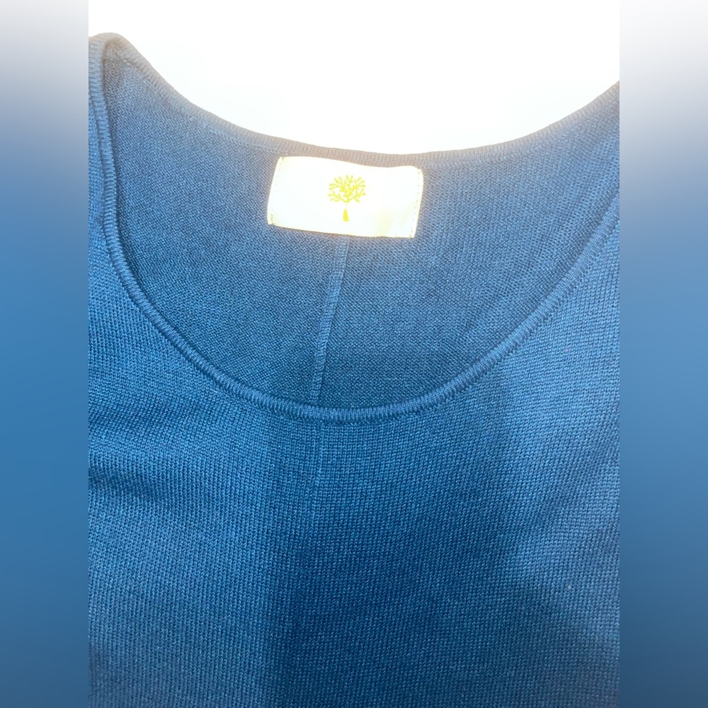 Ginger Toby Cerulean Blue Long Sleeve Midi Sweater Dress - Picture 3 of 7